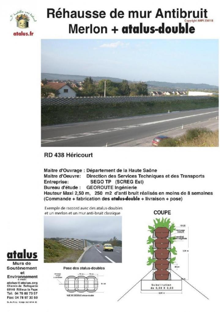 Travaux de Atalus double pour murs anti-bruit À l'international